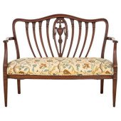 HEPPLEWHITE STYLE WALNUT SETTE