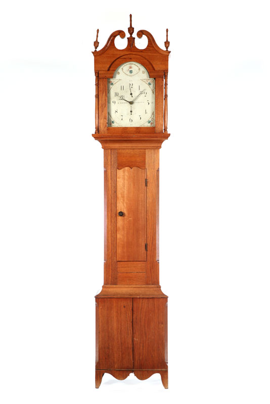 HEPPLEWHITE TALL CASE CLOCK. 