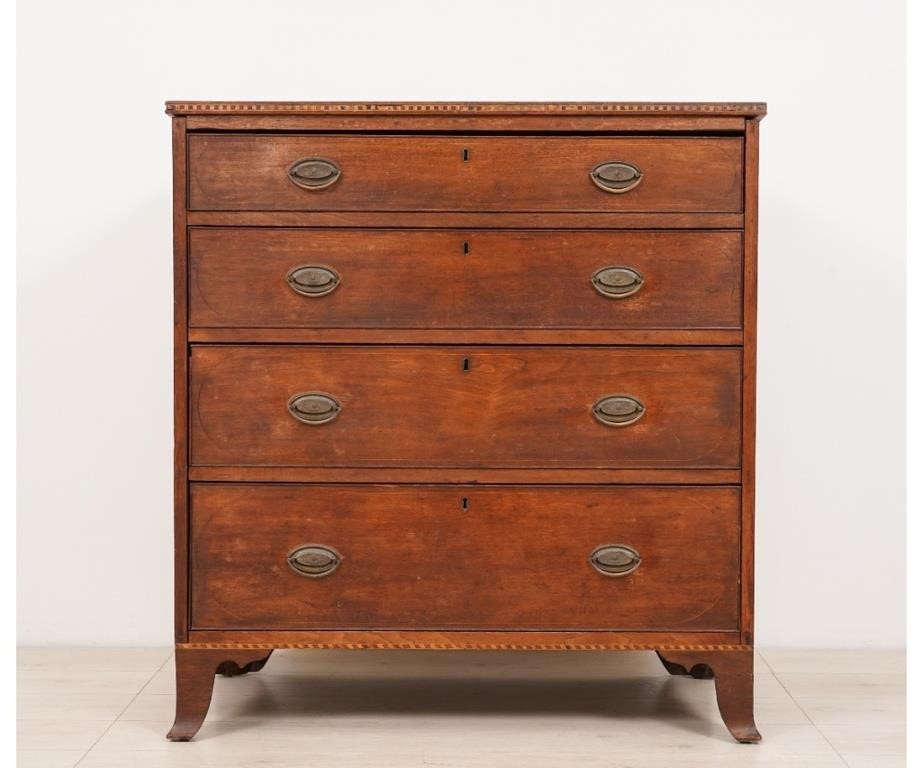 Hepplewhite walnut inlaid chest