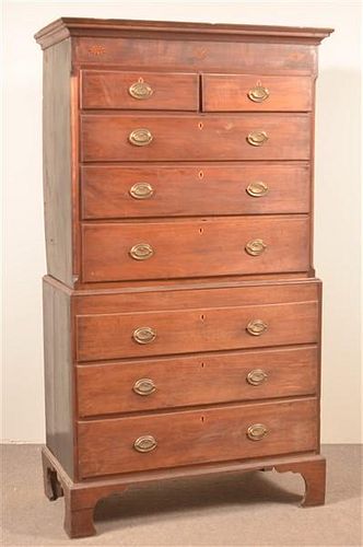 HEPPLEWHITE WALNUT INLAID CHEST