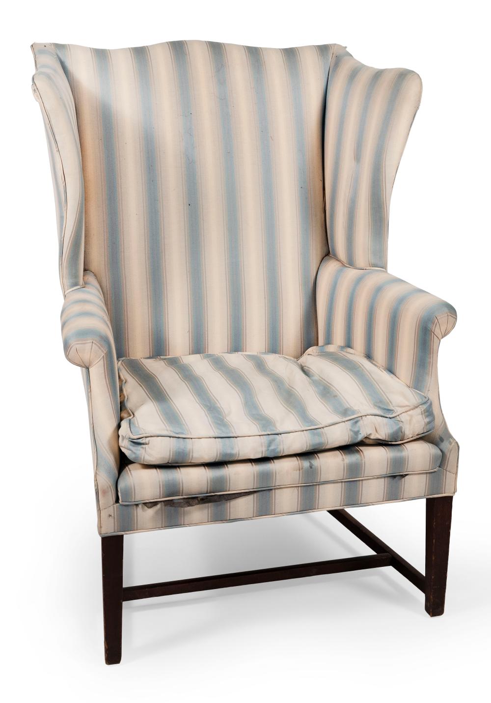 HEPPLEWHITE WING CHAIR NEW ENGLAND,