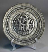 Heraldic embossed tin plate w/