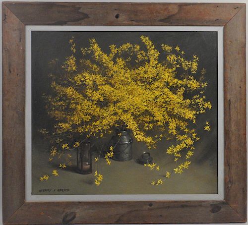 HERBERT ABRAMS, O/C FLORAL STILL