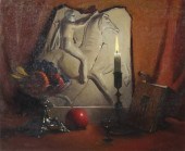HERBERT ABRAMS OIL ON MASONITE