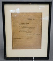 HERBERT HOOVER, AUTOGRAPHED LE