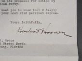 HERBERT HOOVER LETTER SIGNED 1