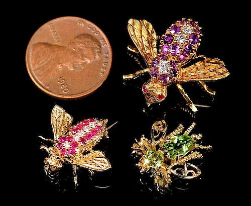HERBERT ROSENTHAL 18K BEE & 2
