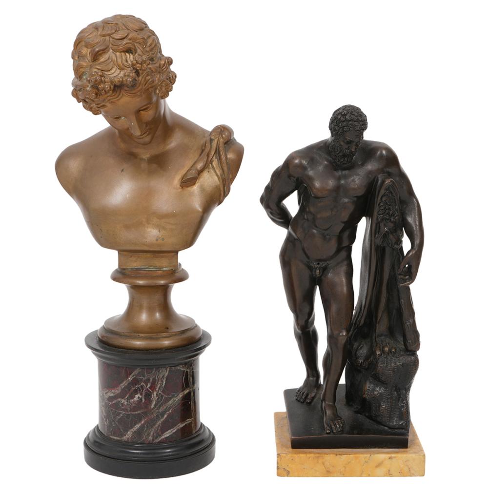 HERCULES BRONZE STATUE AND BRONZE
