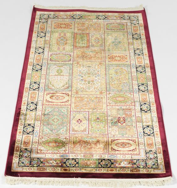 HEREKE BAMBOO SILK SIGNED CARPET 