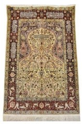 HEREKE STYLE SILK GOLD & SILVE