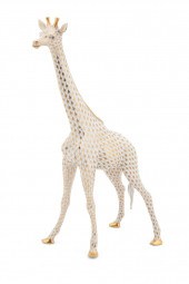 HEREND BIG GIRAFFE GOLD FISHNE
