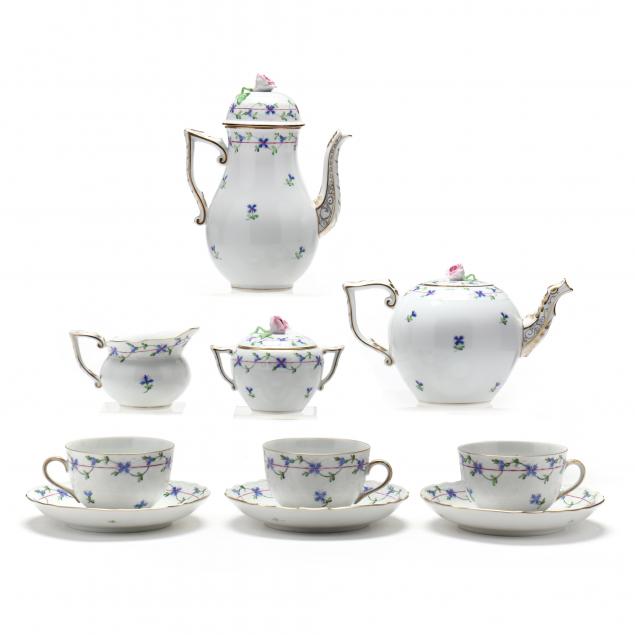 HEREND BLUE GARLAND  TEA AND COFFEE