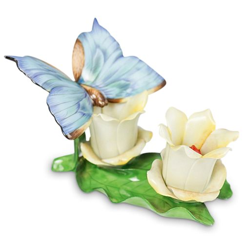 HEREND BUTTERFLY AND FLOWERS