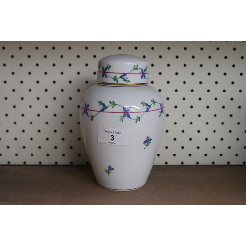 Herend cornflower lidded jar,