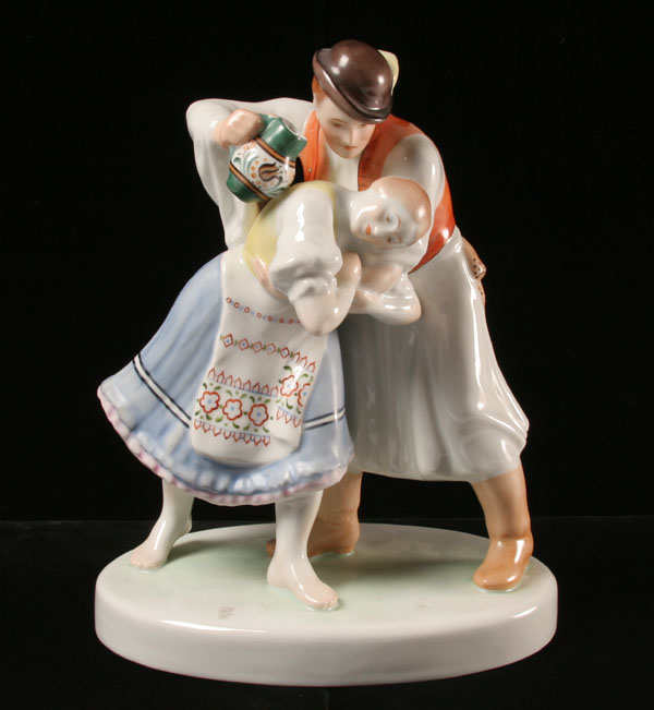 Herend figure group; folk