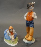 HEREND FIGURES OF BOY WITH BOO