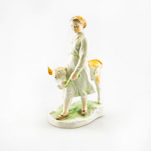 HEREND FIGURINE, GIRL FEEDING A