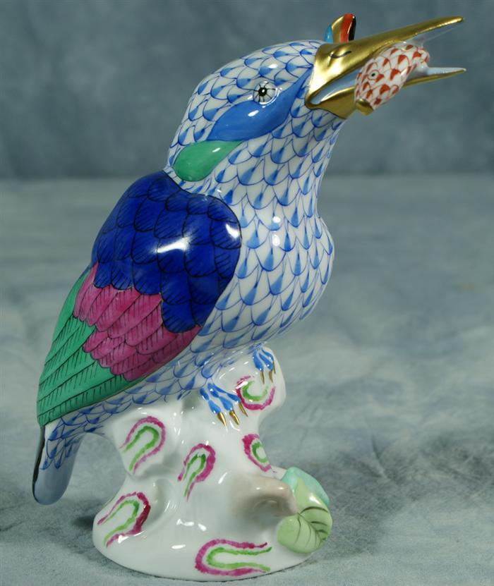 Herend fishnet figurine, blue