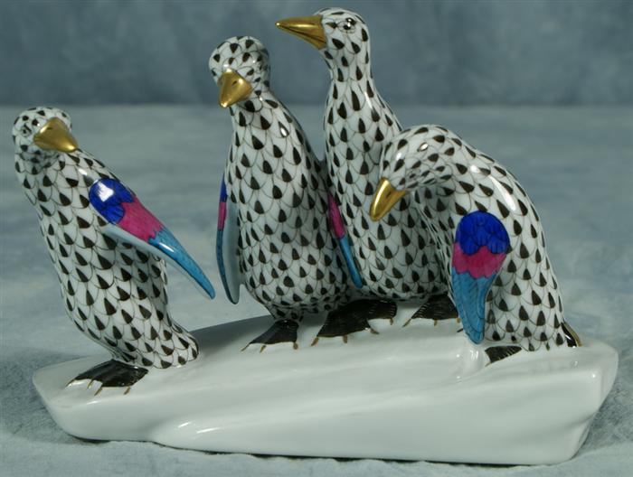 Herend fishnet figurine, four black
