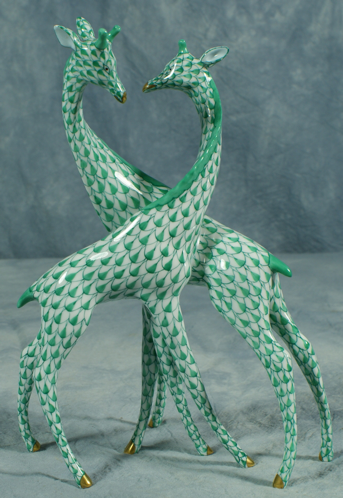 Herend fishnet figurine, green