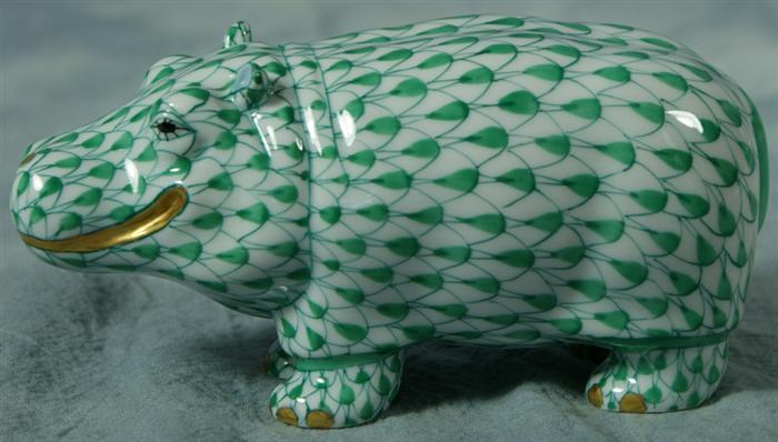 Herend fishnet figurine, green