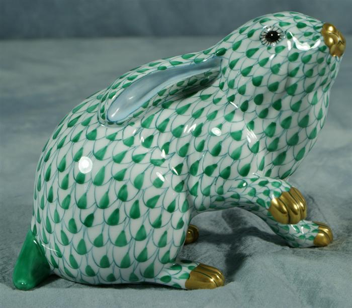 Herend fishnet figurine, green