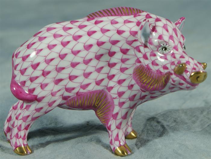 Herend fishnet figurine, pink