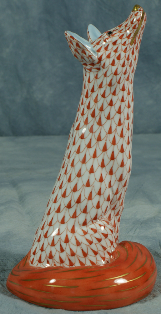 Herend fishnet figurine, red fox, 6