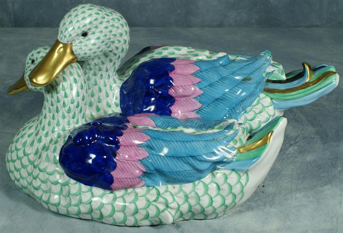 Herend fishnet figurine, two