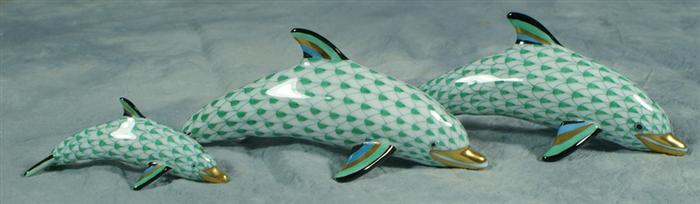Herend fishnet figurines, three