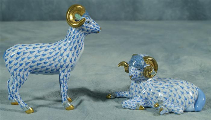 Herend fishnet figurines, two