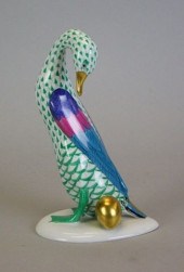 HEREND FISHNET GREEN GOOSE WIT