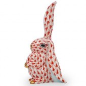 HEREND FISHNET RABBIT FIGURINE