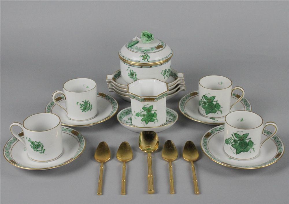 HEREND GREEN CHINESE BOUQUET AOG