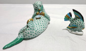 HEREND GREEN FISHNET PORCELAIN