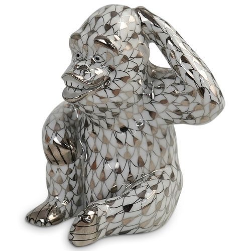 HEREND HUNGARY MONKEY PORCELAIN
