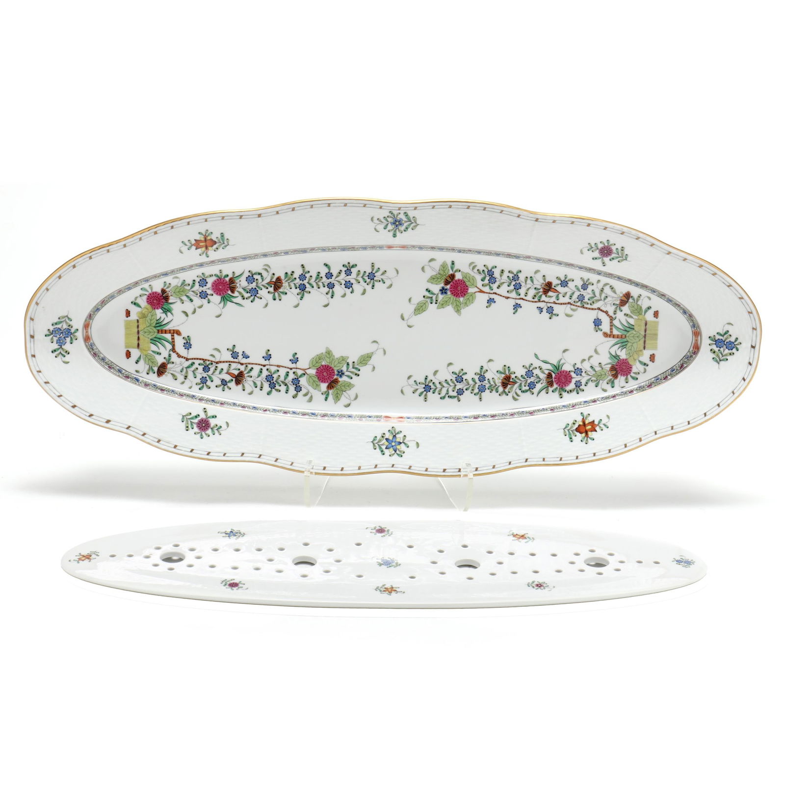 HEREND  INDIAN BASKET  FISH PLATTER
