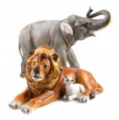 HEREND LION & LAMB ELEPHANT FI