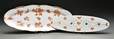 Herend meat platter, orange