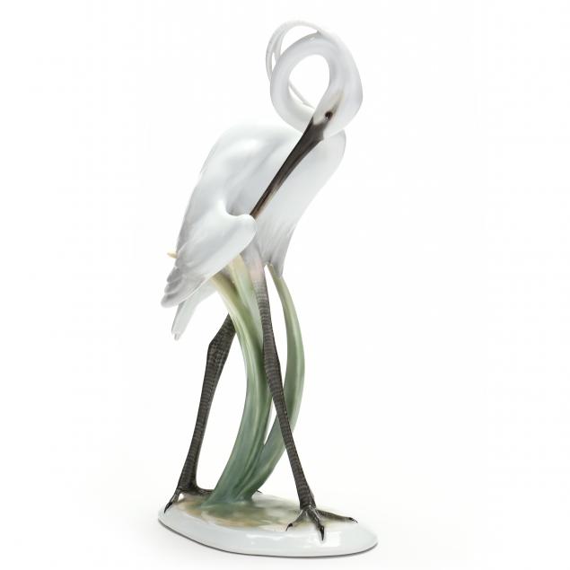 HEREND NATURAL FIGURINE OF AN EGRET