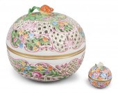 HEREND OPENWORK POTPOURRI BOX,