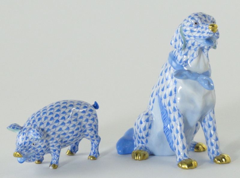 Herend Pig and Dog Figurineeach