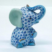 HEREND PORCELAIN BLUE FIGURINE