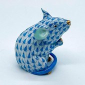HEREND PORCELAIN BLUE FIGURINE