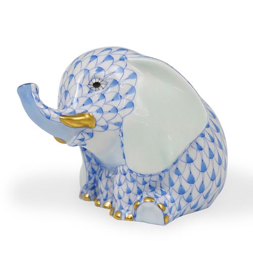 HEREND PORCELAIN BLUE FISHNET