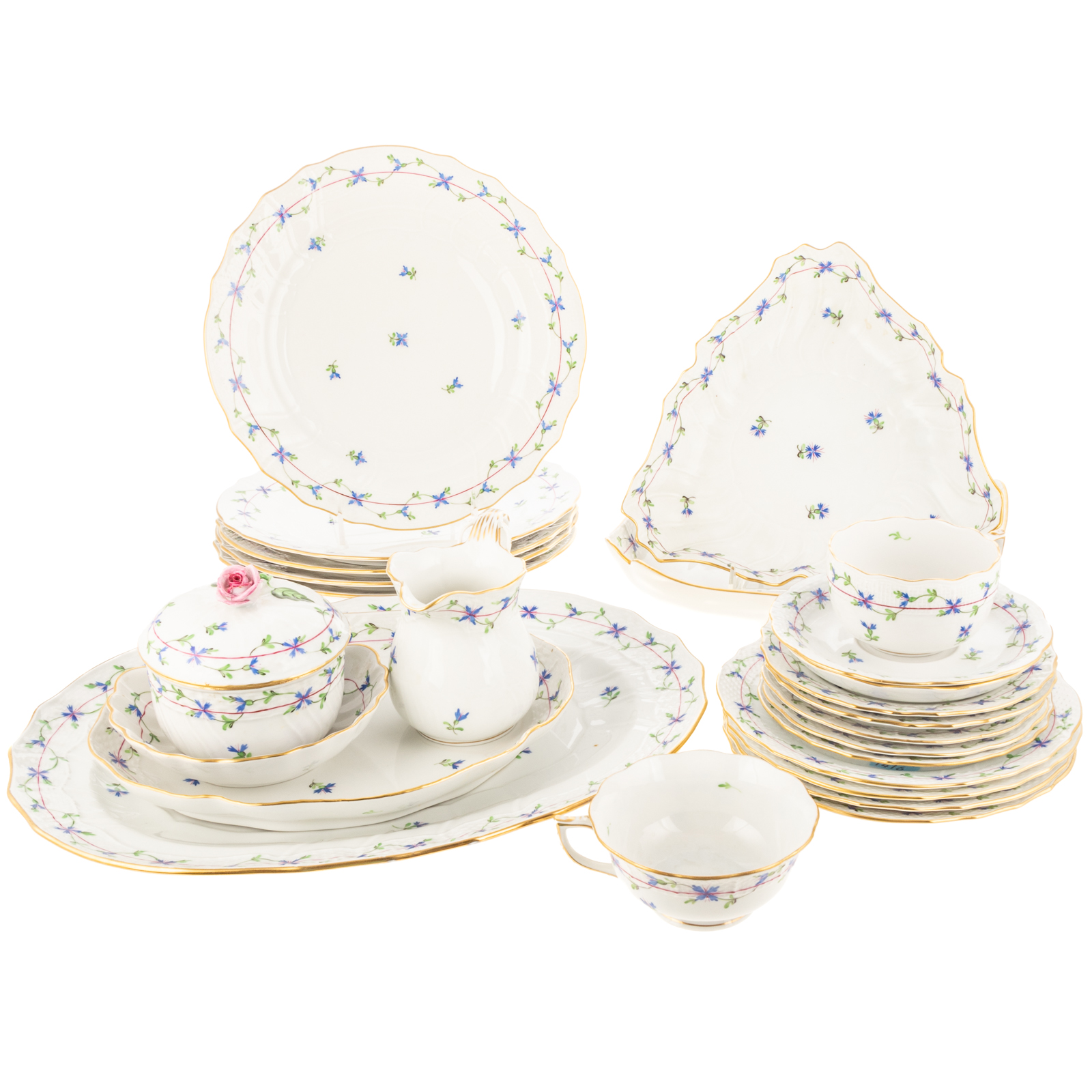 HEREND PORCELAIN BLUE GARLAND