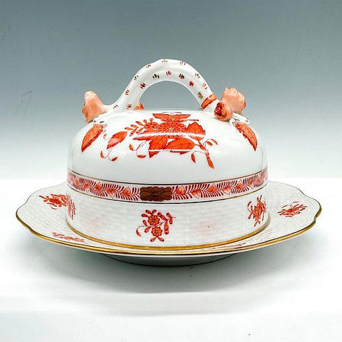 HEREND PORCELAIN BUTTER DISH,