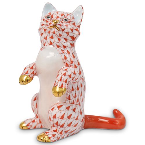 HEREND PORCELAIN CATDESCRIPTION: