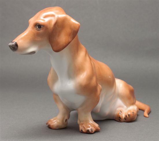 Herend porcelain Dachshund figure