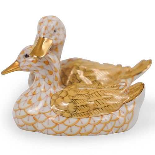 HEREND PORCELAIN DOUBLE DUCK